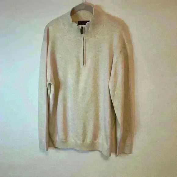 Roundtree & York Oatmeal color with a saddle brown zipper cover size L - Picture 1 of 5